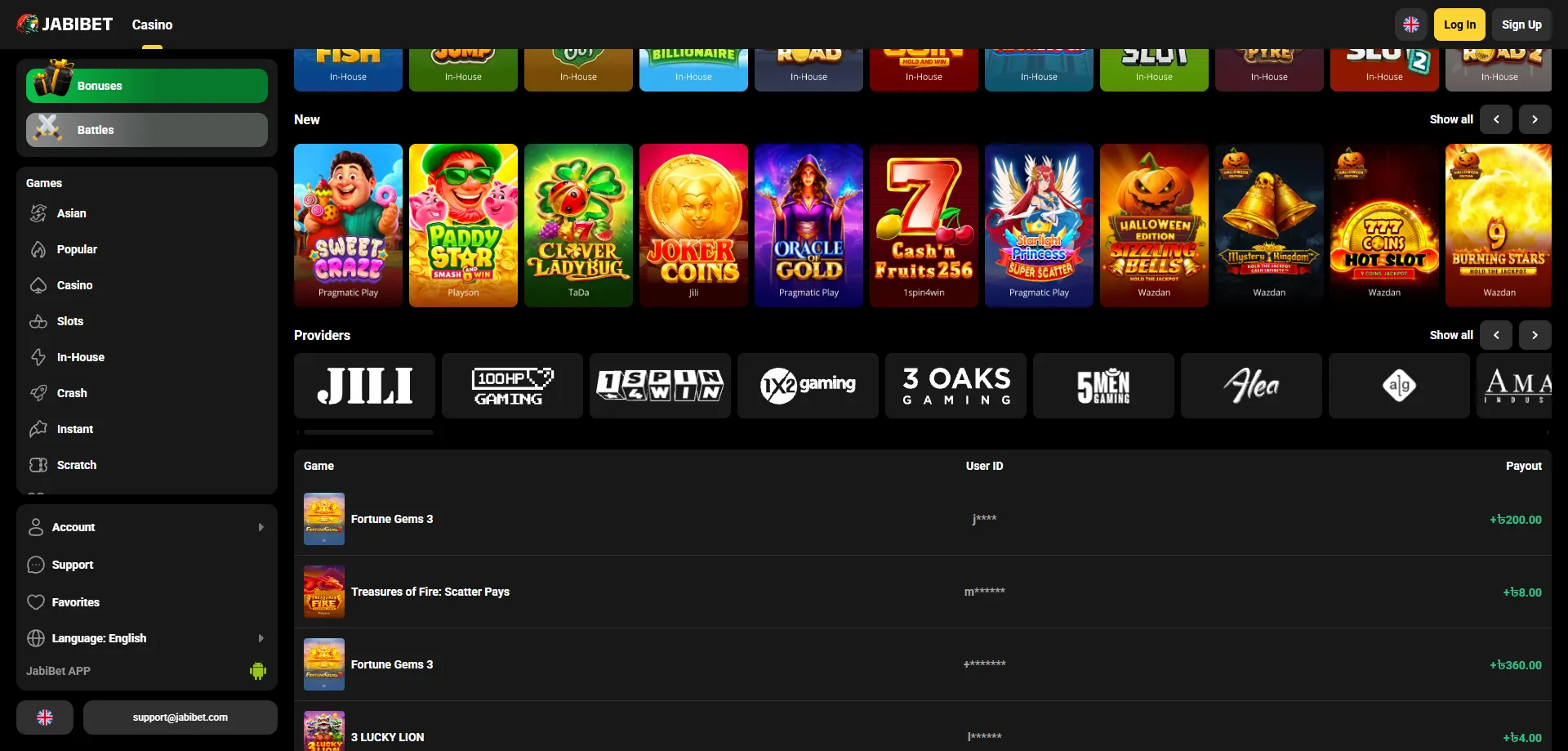 Jabibet casino slot games library — hundreds of top titles
